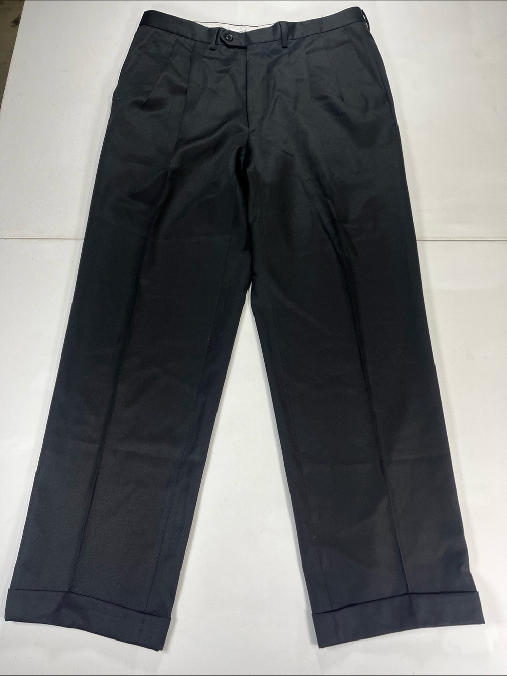 Pazoni Pants Black Wool Made In Italy Dress Trousers Classic Como Men’s 34 X 31